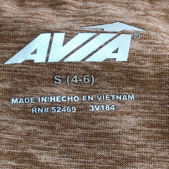 AVIA top super soft long sleeves with thumb holes brown/tan spacedye Size S(4-6) - Picture 5 of 9